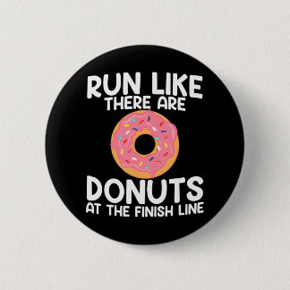 Badge Rond 5 Cm Marathon amusant courir Donut demi-marathon