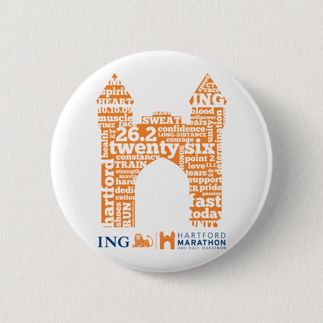 Badge Rond 5 Cm Marathon de Hartford : Voûte (Devant)