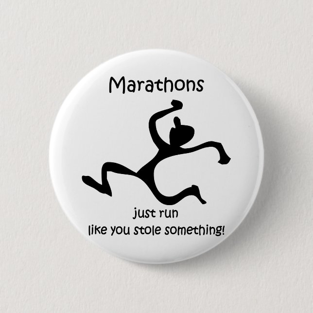 Badge Rond 5 Cm Marathon drôle (Devant)
