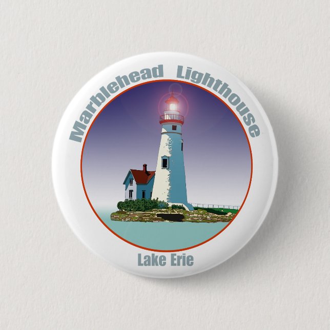 Badge Rond 5 Cm Marblehead Lighthouse (Devant)