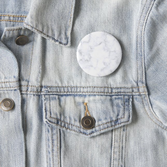Badge Rond 5 Cm Marbre Blanc Moderne (En situation)