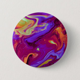 Badge Rond 5 Cm Marbre, Bleu, Violet, Jaune