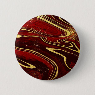 Badge Rond 5 Cm Marbre burgundy et or