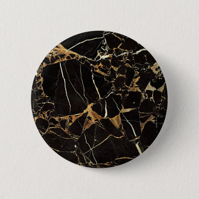 Badge Rond 5 Cm Marbre d'or noir - AJOUTER du texte si désiré (Devant)