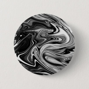 Badge Rond 5 Cm Marbre élégant 7 - liquide noir et blanc