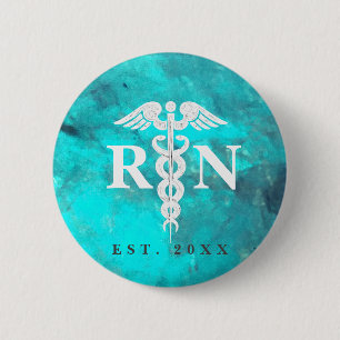 Badge Rond 5 Cm Marbre fait sur commande de turquoise d'année de