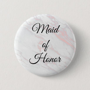 Badge Rond 5 Cm Marbre moderne rose et gris fait d'honneur