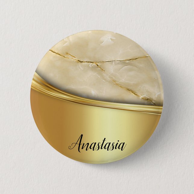 Badge Rond 5 Cm Marbre or cool tendance (Devant)