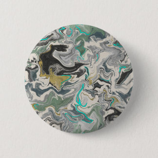 Badge Rond 5 Cm Marbrure de pierre avec veines de turquoise 2 1/4"