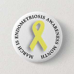 Badge Rond 5 Cm March of Endometriosis Awareness Month Button