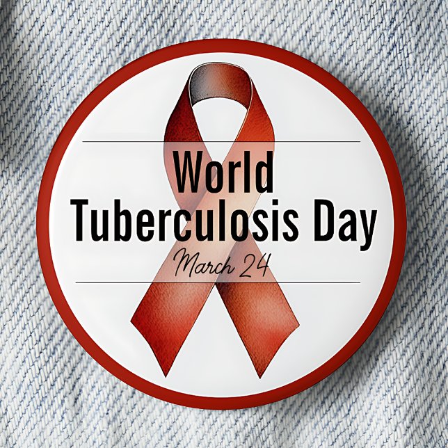 Badge Rond 5 Cm Marche Journée mondiale de la tuberculose (March 24. World Tuberculosis Day.)
