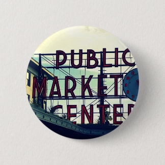 Badge Rond 5 Cm Marché Pike Place de Seattle