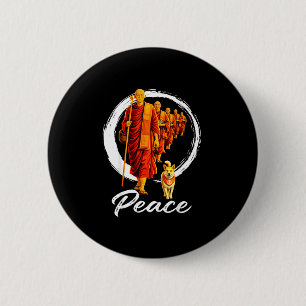 Badge Rond 5 Cm Marche pour la paix moines bouddhistes paix aloka