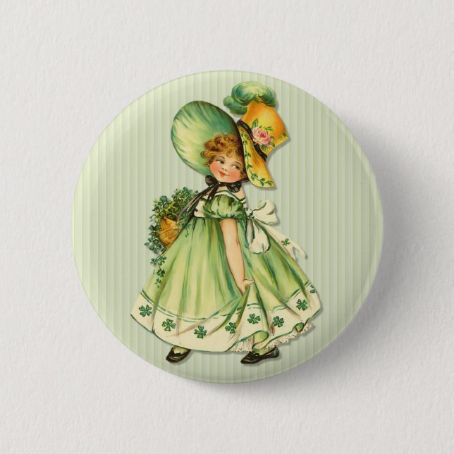 Badge Rond 5 Cm Marche Shamrock irlandaise (Devant)