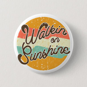 Badge Rond 5 Cm Marche sur Sunshine Retro