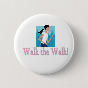 Badge Rond 5 Cm Marchent le bouton de promenade