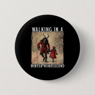 Badge Rond 5 Cm Marcher Dans Un Merveilleux Pays D'Hiver Krampus É