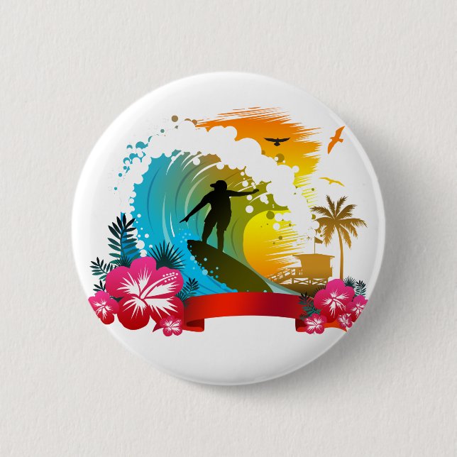 Badge Rond 5 Cm Marcher Sur La Marche (Devant)