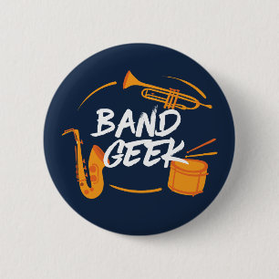 Badge Rond 5 Cm Marching Band Geek Funny Musicien