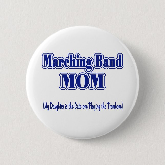 Badge Rond 5 Cm Marching Band Maman/ Trombone (Devant)