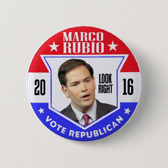 Badge Rond 5 Cm Marco Rubio pour le président 2016 (Devant)