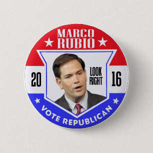 Badge Rond 5 Cm Marco Rubio pour le président 2016