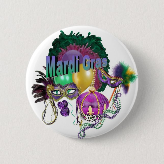 Badge Rond 5 Cm Mardi Gras (Devant)