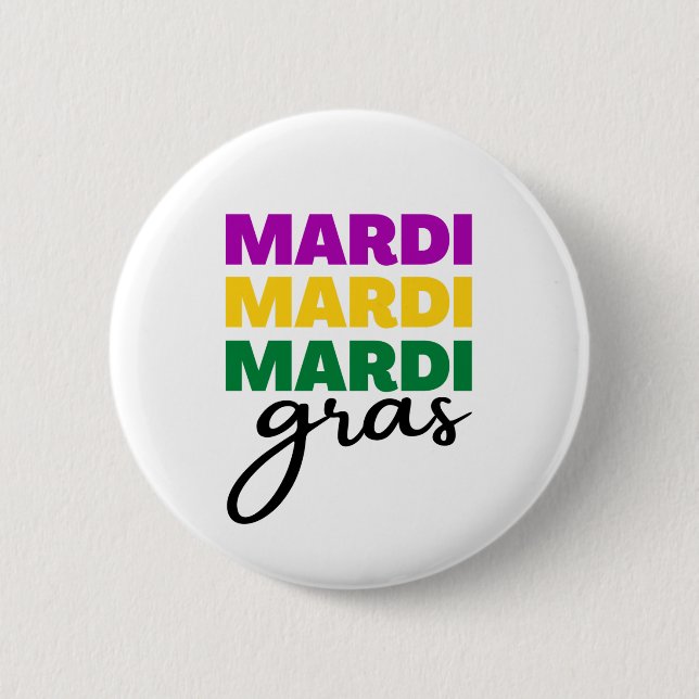 Badge Rond 5 Cm Mardi Gras (Devant)