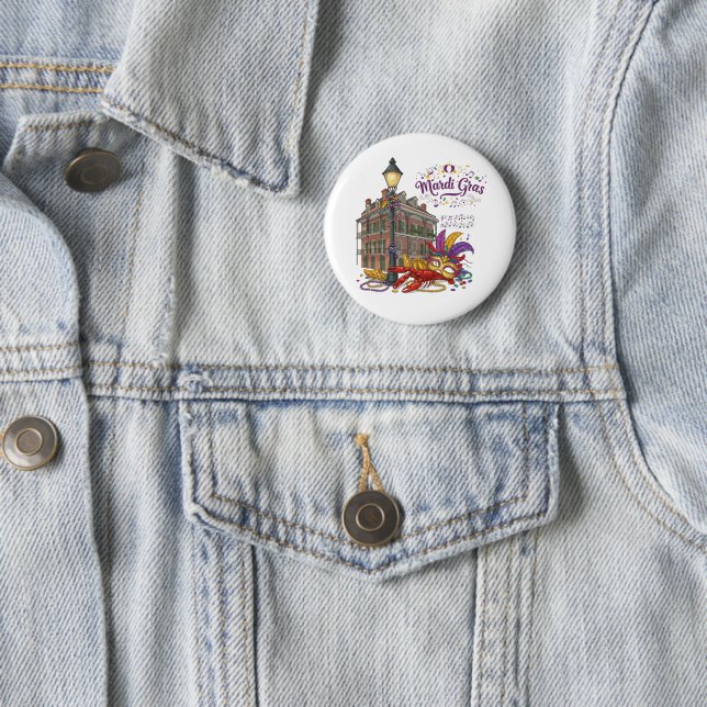 Badge Rond 5 Cm Mardi gras (En situation)