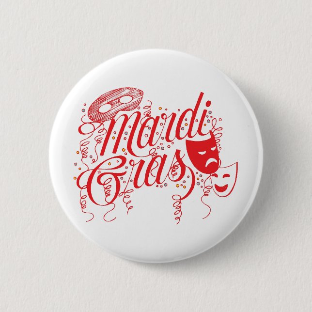 Badge Rond 5 Cm Mardi gras (Devant)