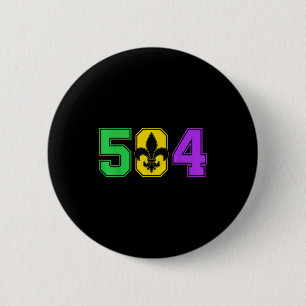 Badge Rond 5 Cm Mardi Gras 504 Nola La Nouvelle-Orléans Louisiane