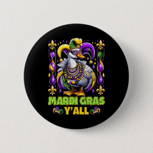 Badge Rond 5 Cm Mardi Gras à vous tous Canard Fleur-de-lis Parade 
