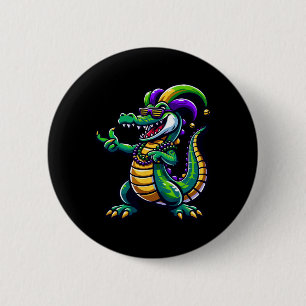 Badge Rond 5 Cm Mardi Gras Alligator Costume Enfants Enfants Enfan