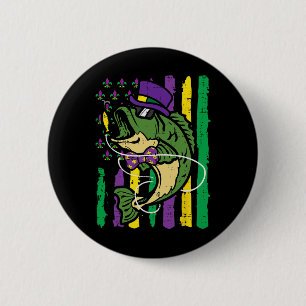 Badge Rond 5 Cm Mardi Gras By Fish Us Drapeau Patriot Pêcheurs Hom