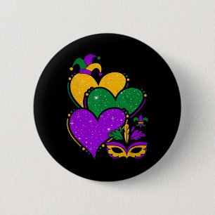 Badge Rond 5 Cm Mardi Gras Coeurs mignons Femmes Filles Enfants Vi