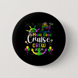 Badge Rond 5 Cm Mardi Gras Cruise 2024 Voyage de correspondance de