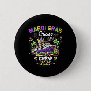Badge Rond 5 Cm Mardi Gras Cruise 2025 Vintage Family Matching Tri