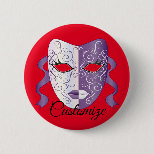 Badge Rond 5 Cm mardi gras masques Thunder_Cove