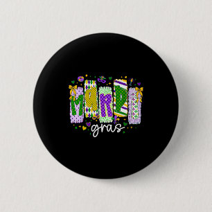 Badge Rond 5 Cm Mardi Gras Nœud Coquette Nœud Mardi Gras La Nouvel