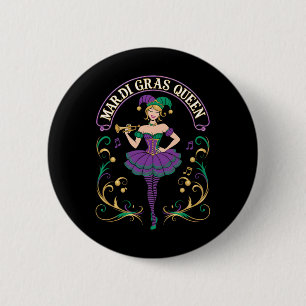Badge Rond 5 Cm Mardi Gras Queen Fun Carnival Mardi Gras Pour Les 