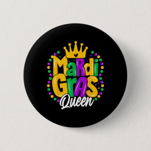 Badge Rond 5 Cm Mardi Gras Reine Femmes Mardi Gras