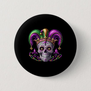 Badge Rond 5 Cm Mardi Gras Sugar Crâne costume tenue Hommes Femmes