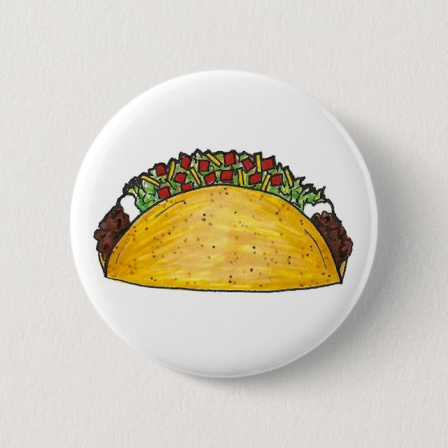 Badge Rond 5 Cm Mardi Taco Tex Mex Nourriture Mexicaine Cinco de M (Devant)