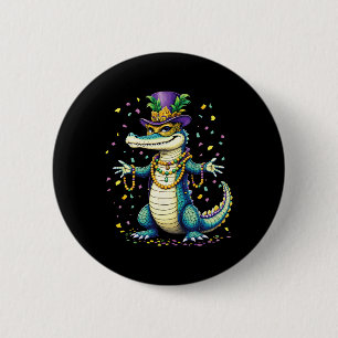 Badge Rond 5 Cm Mardigator Alligator Bruh Funny Mardi Gras Costume