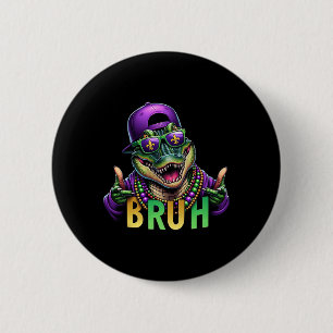 Badge Rond 5 Cm Mardigator Alligator Bruh Mardi Gras Costume Ados