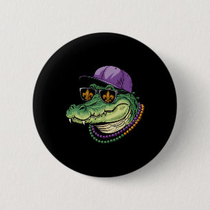 Badge Rond 5 Cm Mardigator Alligator Bruh Mardi Gras Costume Ados