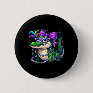Badge Rond 5 Cm Mardigator Mardi Gras Alligator Costume Hommes Fem