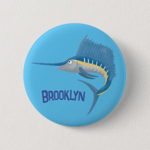 Badge Rond 5 Cm Marée de plaisance de l'espadon