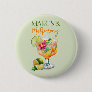 Badge Rond 5 Cm Margs et Matrimony Tequila & Fiesta Enterrement de