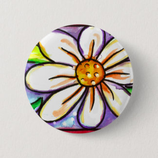 Badge Rond 5 Cm Marguerite
